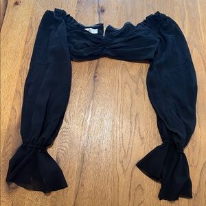 House of CB Black Long Sleeve Crop Top